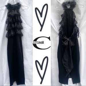 🔥Sexy satin JUST CAVALLI stunner of a little black dress!